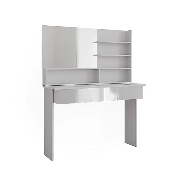 Vicco Schminktisch Azur Weiß/Weiß Hochglanz 120 cm mit Spiegelregal günstig online kaufen