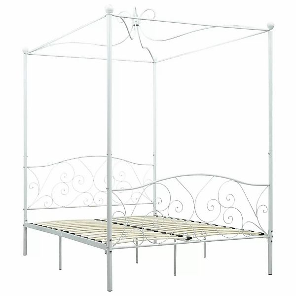 Himmelbett-gestell Weiß Metall 120 X 200 Cm günstig online kaufen