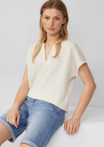 s.Oliver Shirttop Strukturiertes T-Shirt im O-Shape günstig online kaufen