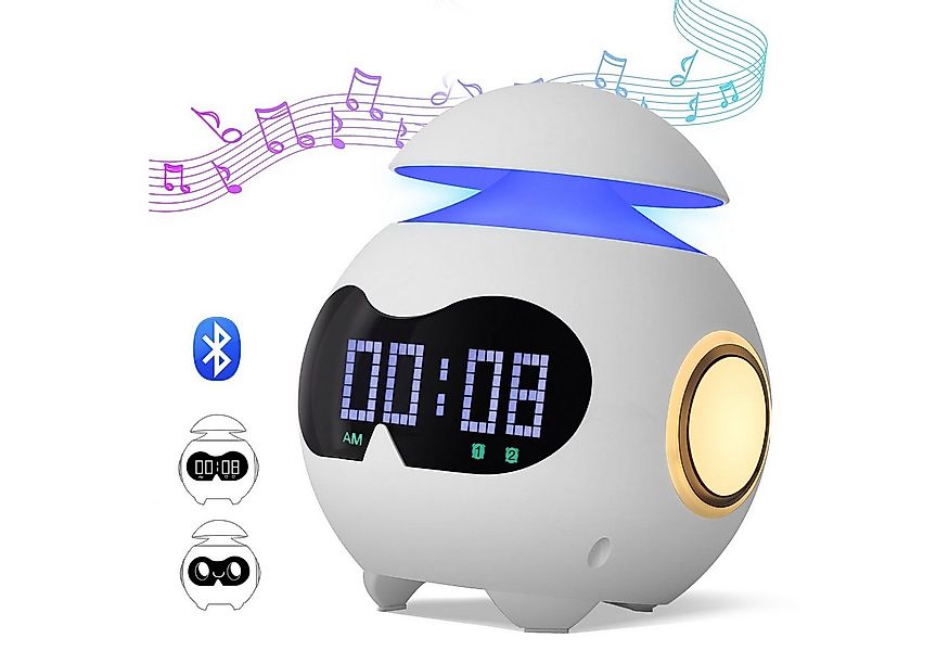 Sunicol Wecker LED Lichtwecker mit Bluetooth-Lautsprecher, Kinder Nachtlich günstig online kaufen