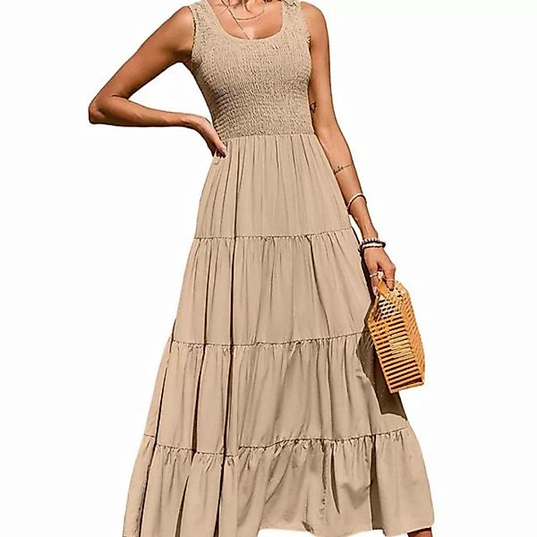 ZWY Dirndl Swing-Kleid in A-Linie mit Strapsrock und Faltennähten günstig online kaufen
