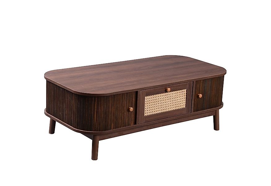 BlingBin Wohnzimmertisch Couchtisch Rattan-Kaffeetisch (1-St., Breite 110 C günstig online kaufen
