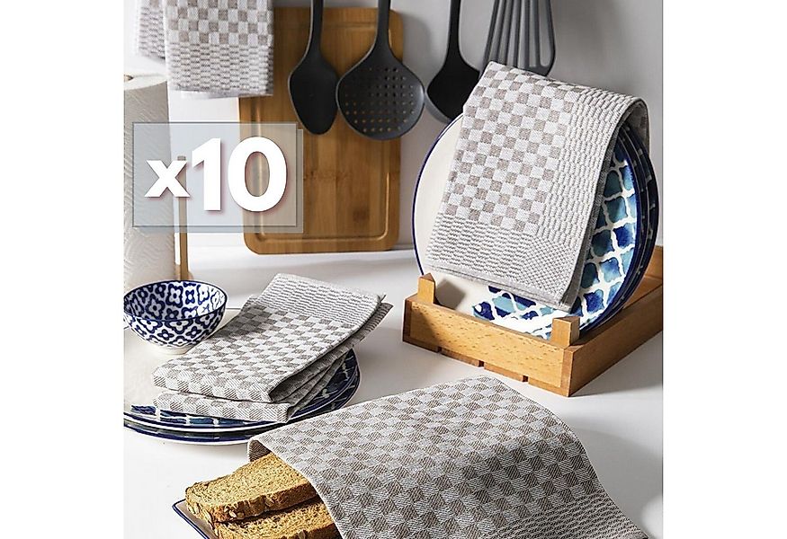 Parpalinam Geschirrtuch Küchentücher Grubentücher 50x70 cm, (Spar-Set, 10-t günstig online kaufen