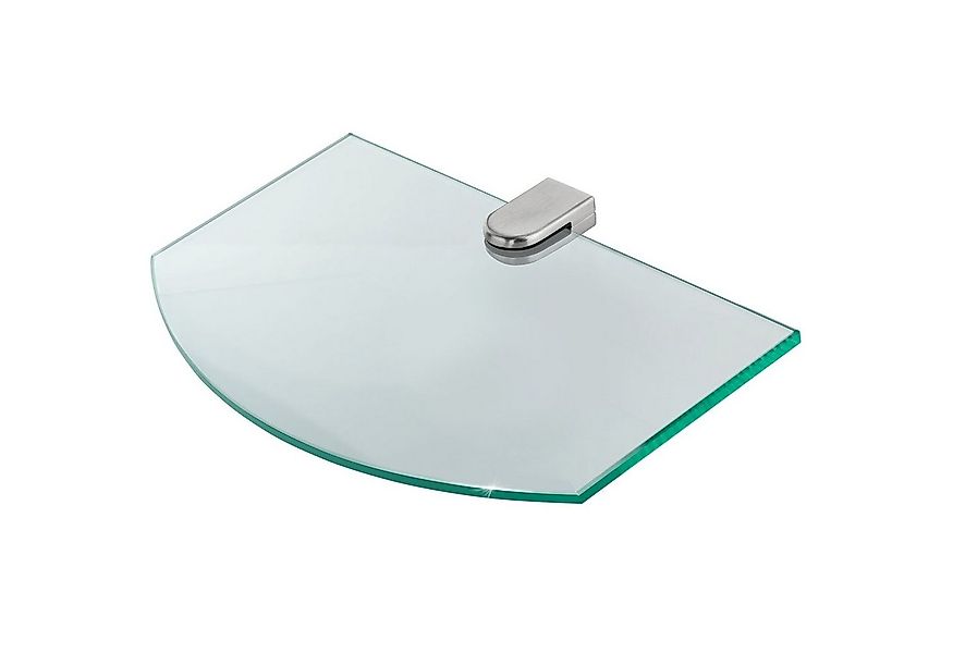 bonsport Badregal Glas Regal, Glasregal klar halbrund 25.4 x 14 x 0.6 cm günstig online kaufen