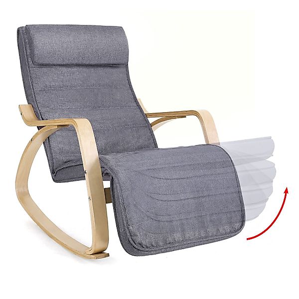 SONGMICS Schaukelsessel, Schaukelstuhl, Relaxsessel, Verstellbarer Fußstütz günstig online kaufen