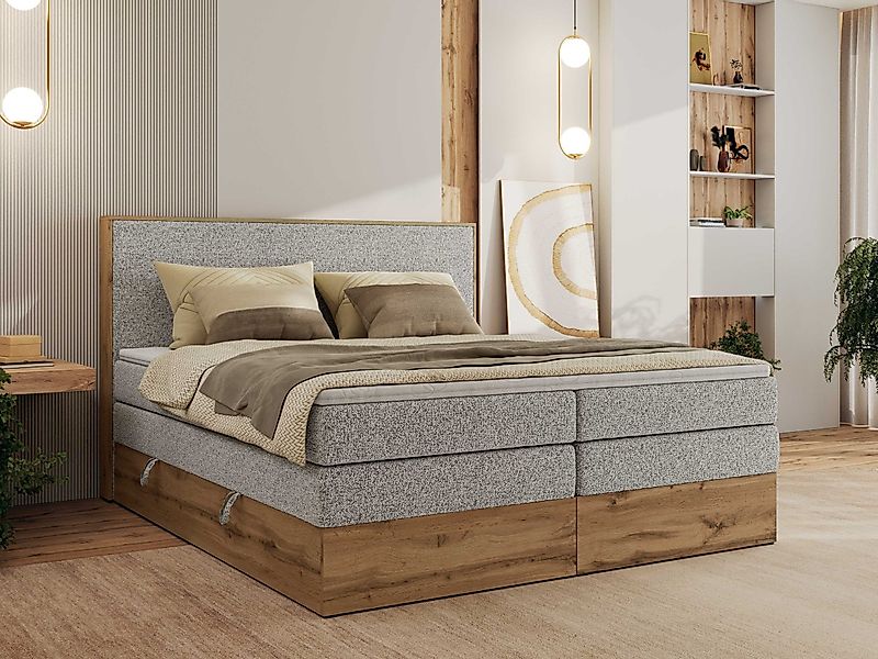 MKS MÖBEL Boxspringbett WOOD CLASSIC KING günstig online kaufen