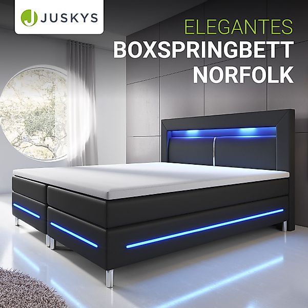 Juskys Boxspringbett Norfolk, 140 x 200 günstig online kaufen
