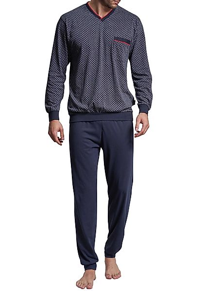 GÖTZBURG Pyjama "Manhattan", (2 tlg.), Langarm, V-Ausschnitt, lange Hose, V günstig online kaufen