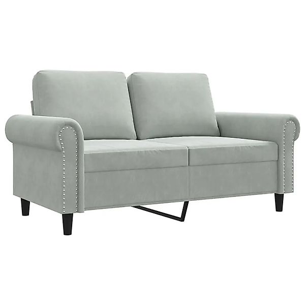vidaXL 2-Sitzer-Sofa Hellgrau 120 cm Samt 359519 günstig online kaufen