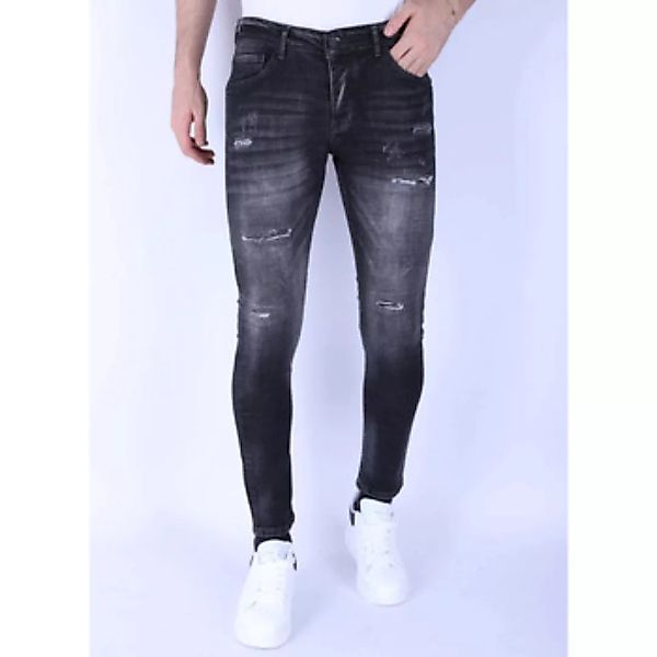 Local Fanatic  Slim Fit Jeans Stonewash Jeans Slim Mit Rissen günstig online kaufen
