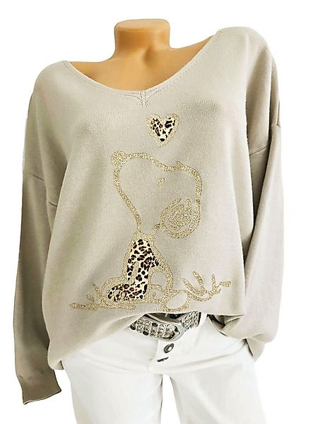 Rehoboth Moda V-Ausschnitt-Pullover Feinstrick Damen Pullover mit Comic Pri günstig online kaufen