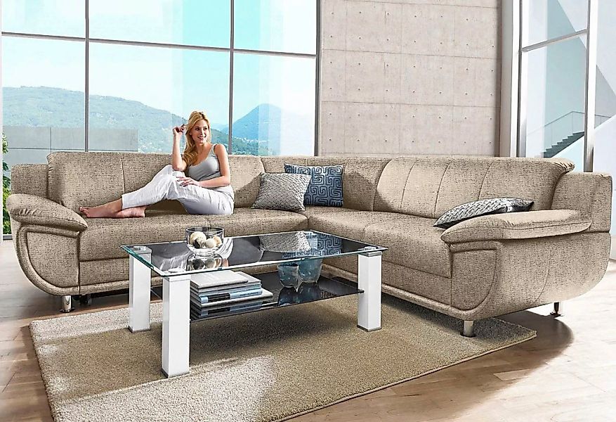 TRENDMANUFAKTUR Ecksofa "Rondo wahlweise mit Schlaffunktion, bequeme Armleh günstig online kaufen