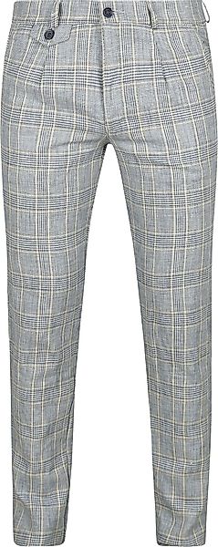 Suitable Chino Linen Blend Karos Blau - Größe 48 günstig online kaufen