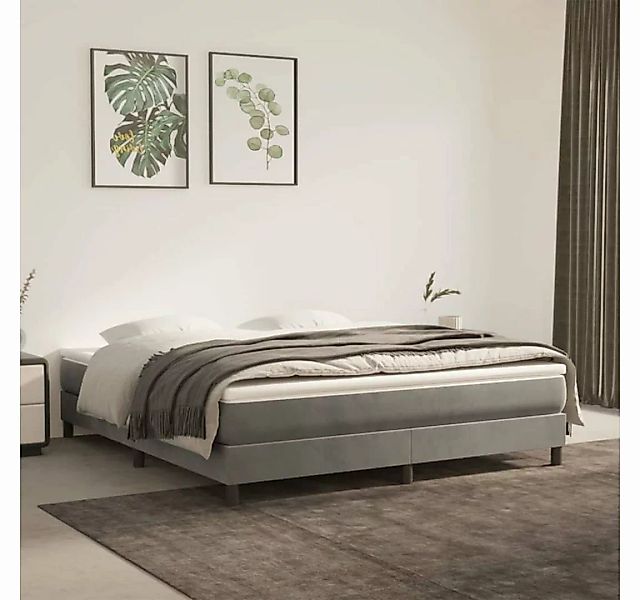 furnicato Bett Bettgestell Hellgrau 160x200 cm Samt günstig online kaufen