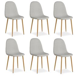 Homestyle4u Esszimmerstuhl 6er Set in Grau 2338 günstig online kaufen