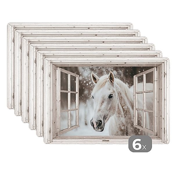 MuchoWow Platzset Pferd - Weiß - günstig online kaufen