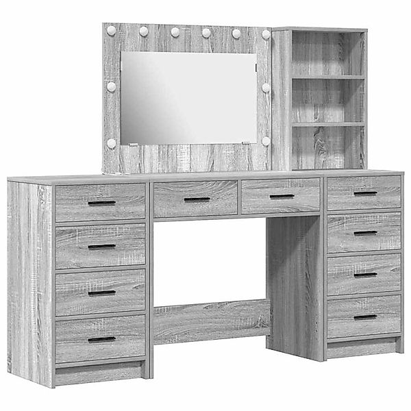 vidaXL Schminktisch 3-Tlg Grau 40 x 41 x 135 cm Holzwerkstoff 3334214 günstig online kaufen