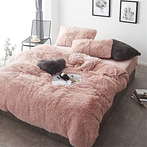 ibettertec Bettwäsche Plüsch Bettwäsche 135x200cm,200x200cm,Extra flauschig günstig online kaufen