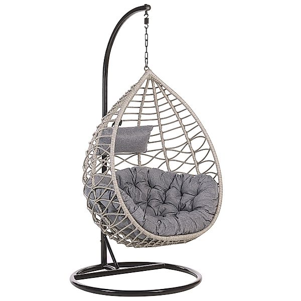 Beliani Hängesessel Grau Schwarz 97x100x199 günstig online kaufen