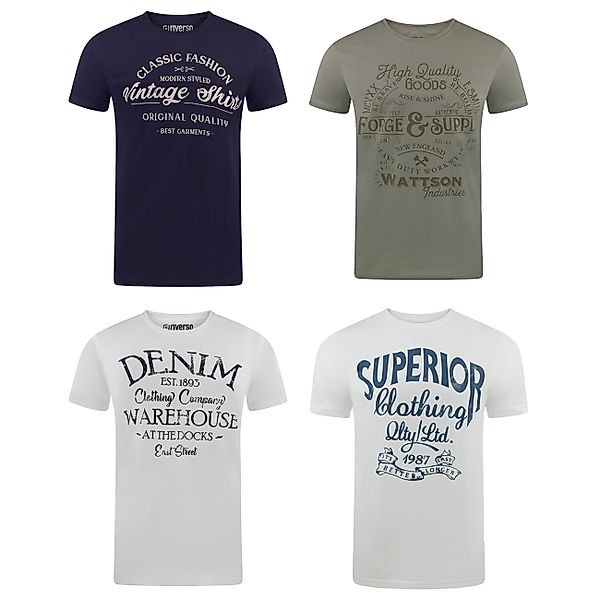 riverso Tshirt Herren Baumwolle Regular Fit RIVLeon 4er Set Pack günstig online kaufen
