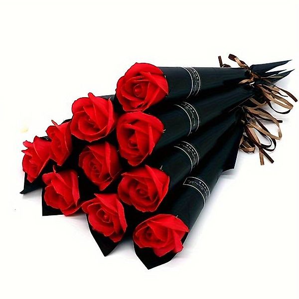 Kunstblumenstrauß 1x Rose in rot, lila günstig online kaufen
