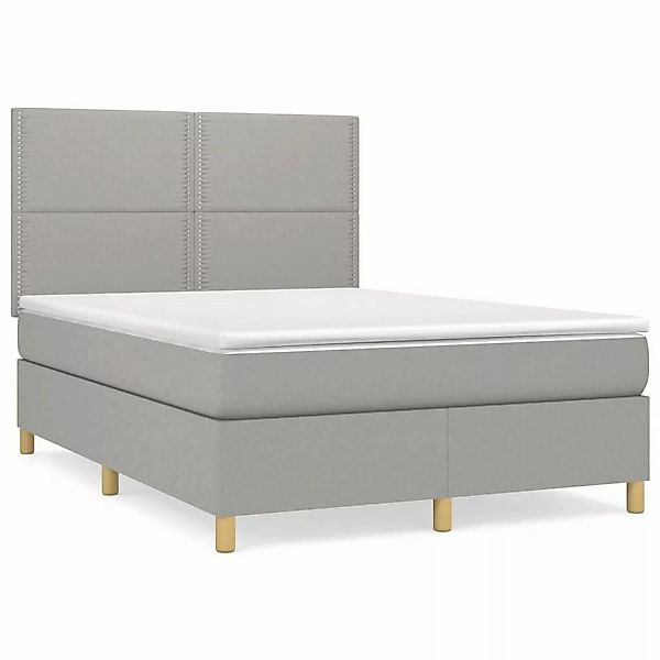 vidaXL Boxspringbett mit Matratze Hellgrau 140x190 cm Stoff1397213 günstig online kaufen