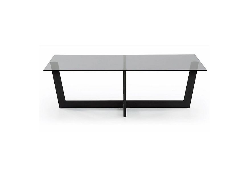Natur24 Couchtisch Couchtisch Plam Glas schwarz Stahlstruktur 120x70cm Tisc günstig online kaufen