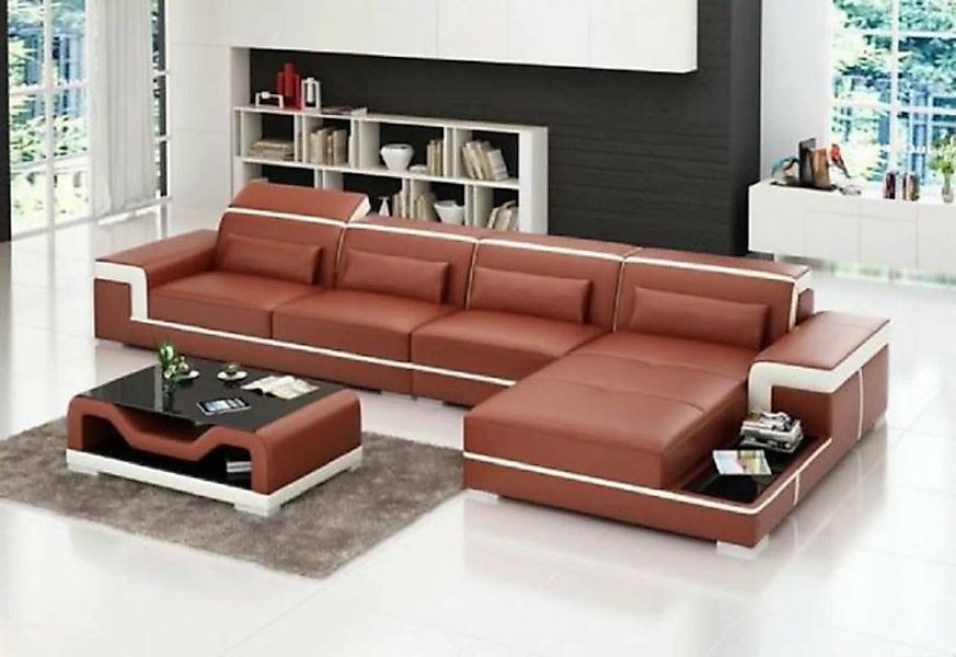 JVmoebel Ecksofa, L-Form Ledersofa Couch Ecksofa Eck Polster Sitz Garnitur günstig online kaufen