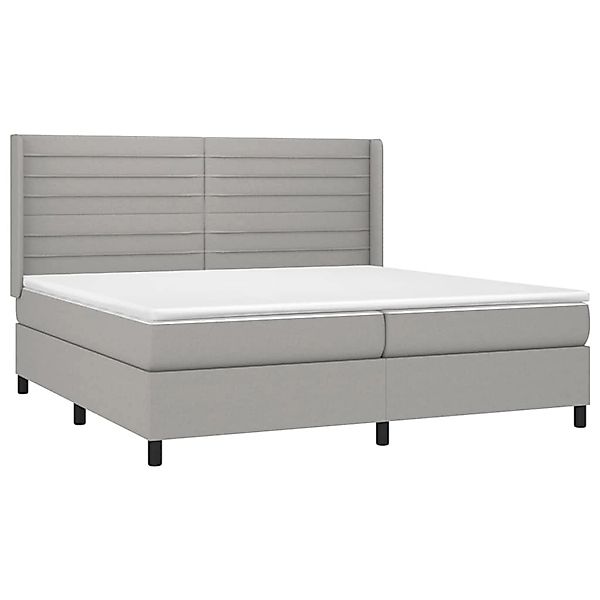 vidaXL Boxspringbett mit Matratze & LED Hellgrau 200x200 cm Stoff 3138421 günstig online kaufen