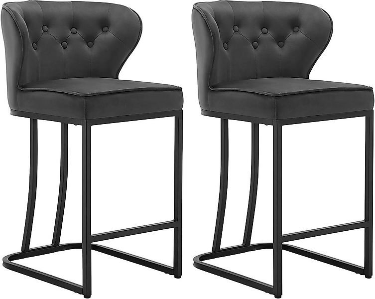 Woltu Barhocker (2 St., 2er), Barstühle,Samtbezug aus Metall günstig online kaufen