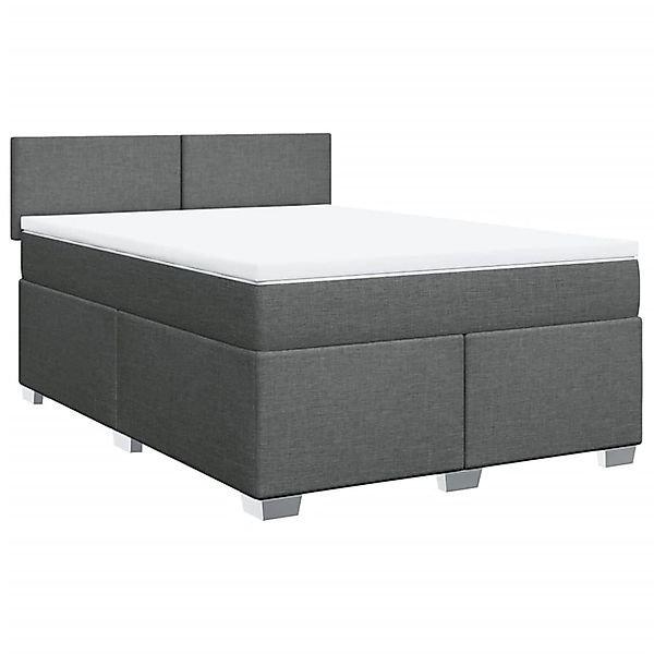 vidaXL Boxspringbett mit Matratze Dunkelgrau 140x200 cm Stoff2097796 günstig online kaufen