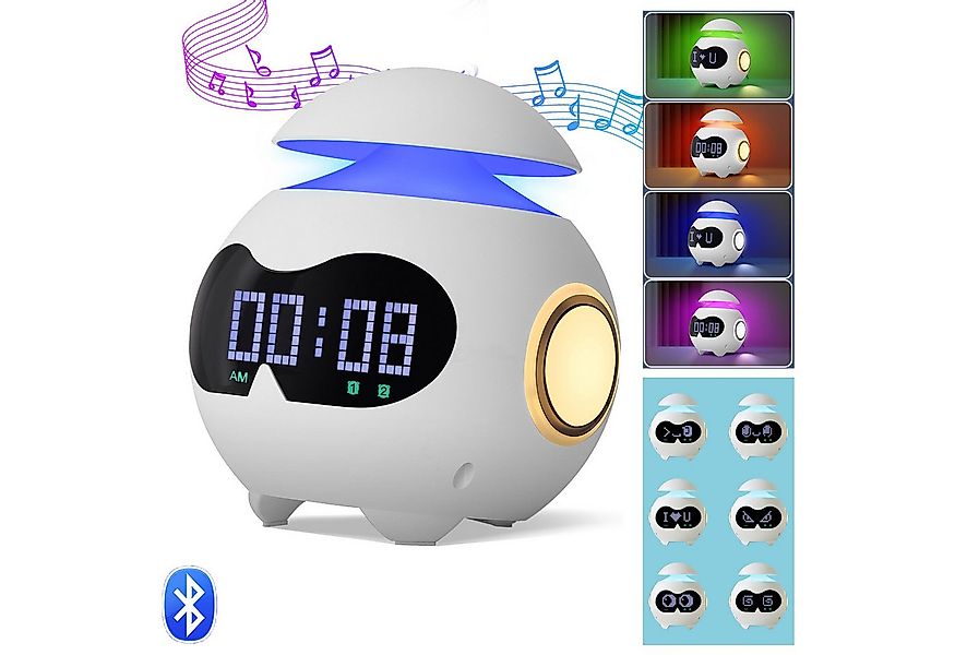 MUPOO Tageslichtwecker Kinderwecker LED Nachtlicht USB, Emotionen,Bluetooth günstig online kaufen