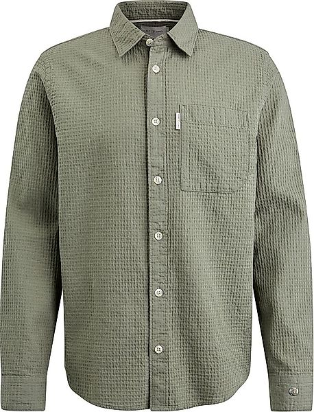 Cast Iron Overshirt Waffelstruktur Grün - Größe M günstig online kaufen