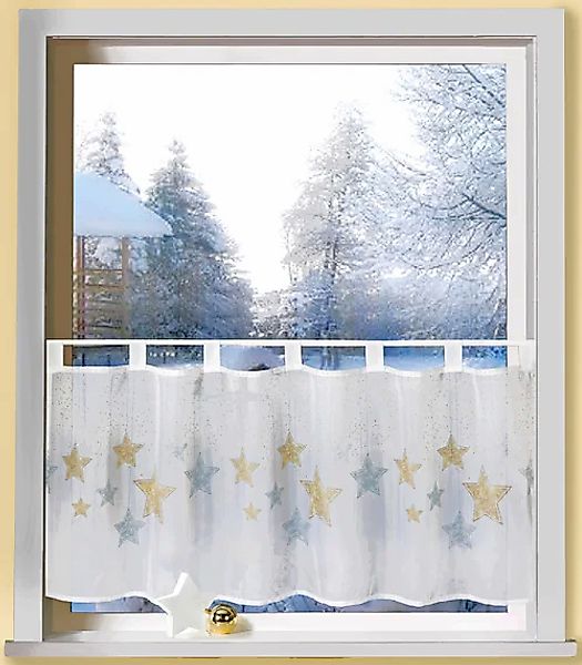 Weckbrodt Scheibengardine »Astrid«, (1 St.), Bistro, Voile, bedruckt, Stern günstig online kaufen