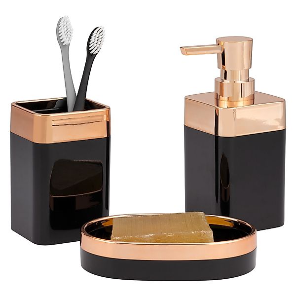bremermann Badaccessoire-Set Badezimmer-Set 3-tlg. SAVONA, Kunststoff, günstig online kaufen