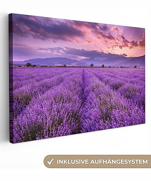 OneMillionCanvasses® Leinwandbild Lavendel - Lila - Blumen - Feld, Fotodruc günstig online kaufen