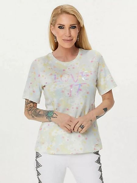 Sarah Kern Kurzarmshirt Strickshirt koerpernah mit "Love it"- Aufdruck günstig online kaufen