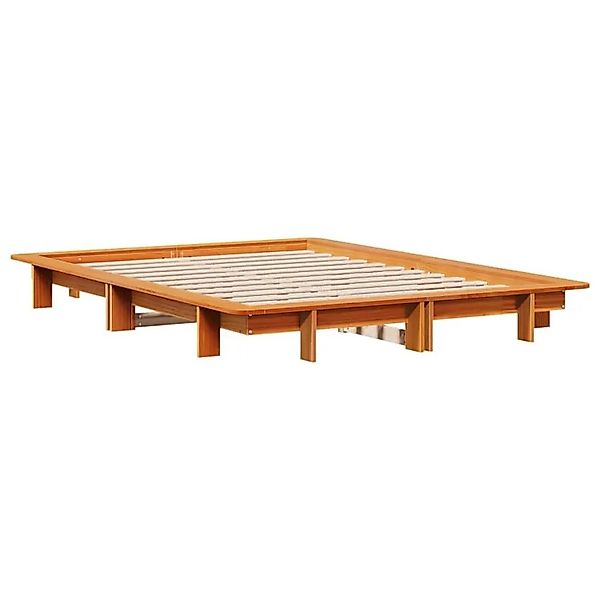 vidaXL Massivholzbett ohne Matratze Wachsbraun 120x200 cm Kiefernholz 85066 günstig online kaufen