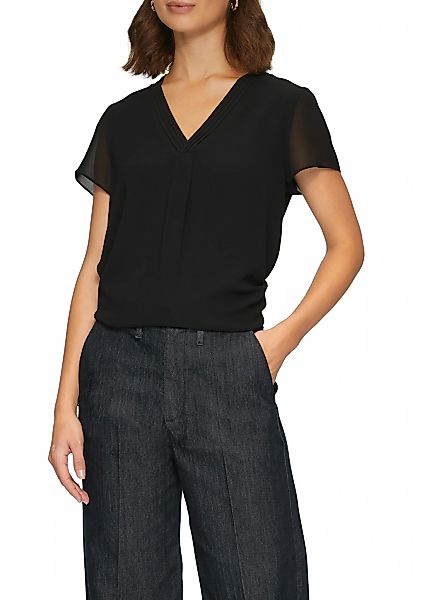 s.Oliver BLACK LABEL Shirtbluse, in Doppel-Layer-Optik und mit V-Ausschnitt günstig online kaufen