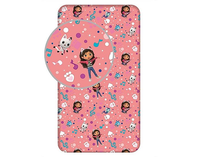 Gabby's Dollhouse Spannbettlaken Gabby's Dollhouse Bettwäsche Spannbetttuch günstig online kaufen