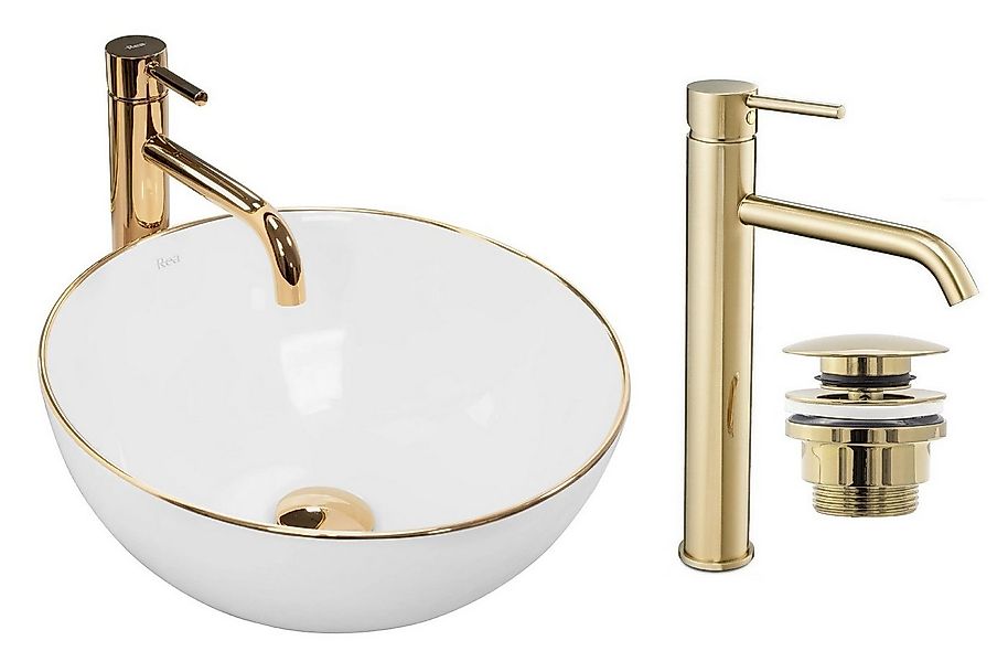 GTM Design Aufsatzwaschbecken Modern Waschbecken ohne Hahnloch Elegant, Ova günstig online kaufen