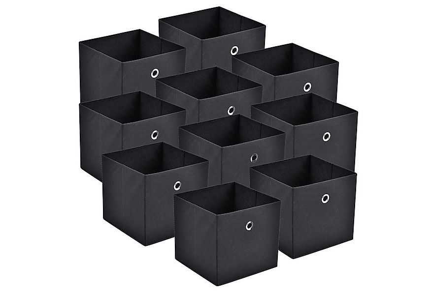 en.casa Faltbox (10 St), Virrat 10er Set Aufbewahrungsbox 30x30x28cm Schwar günstig online kaufen