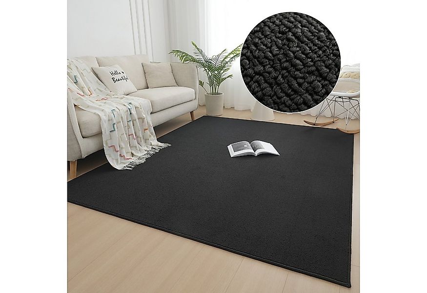 my home Teppich Jola, Uni-Farben, besonders dichte Qualität, Boho, rechteck günstig online kaufen
