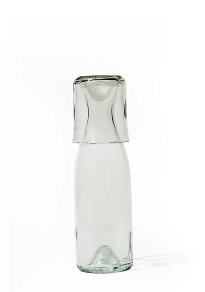Upcycling Glaskaraffe Aus Burgunderflasche Mit Becher (0,75l) günstig online kaufen