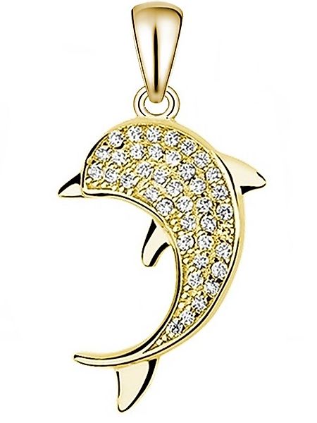 Goldene Hufeisen Kettenanhänger Delfin Anhänger aus günstig online kaufen