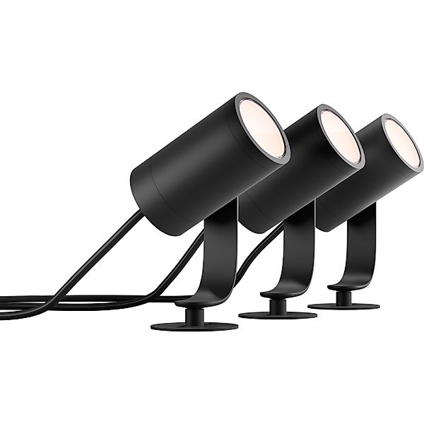 Philips Hue LED-Spot Lily White & Color Ambiance 3-flammig Schwarz Basis-Se günstig online kaufen