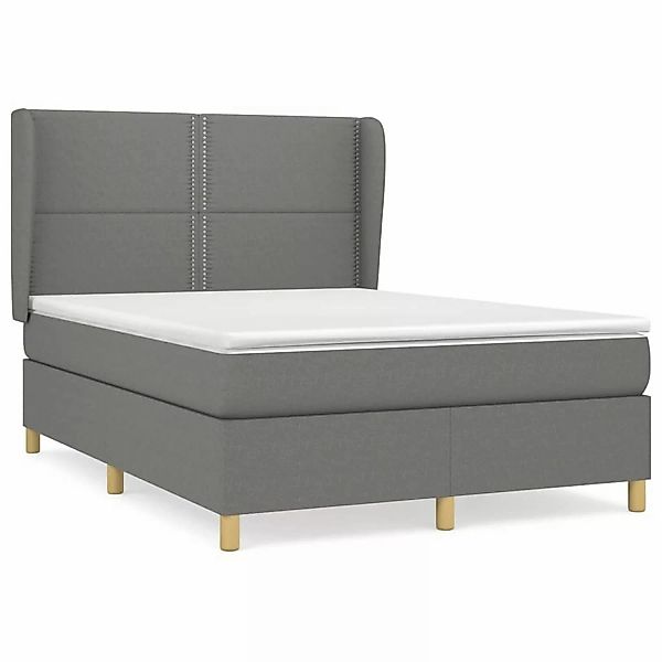 vidaXL Boxspringbett mit Matratze Dunkelgrau 140x190 cm Stoff1387591 günstig online kaufen