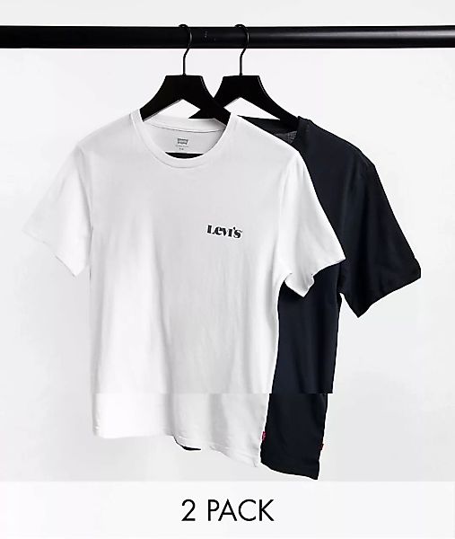 Levi's – Modern Vintage – T-Shirts mit Logo in Weiß/Blau im 2er-Pack-Mehrfa günstig online kaufen