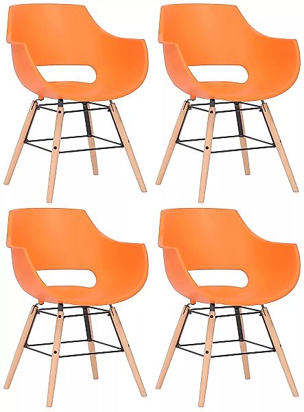 4er Set Stuhl Skien Kunststoff-orange-Natura günstig online kaufen