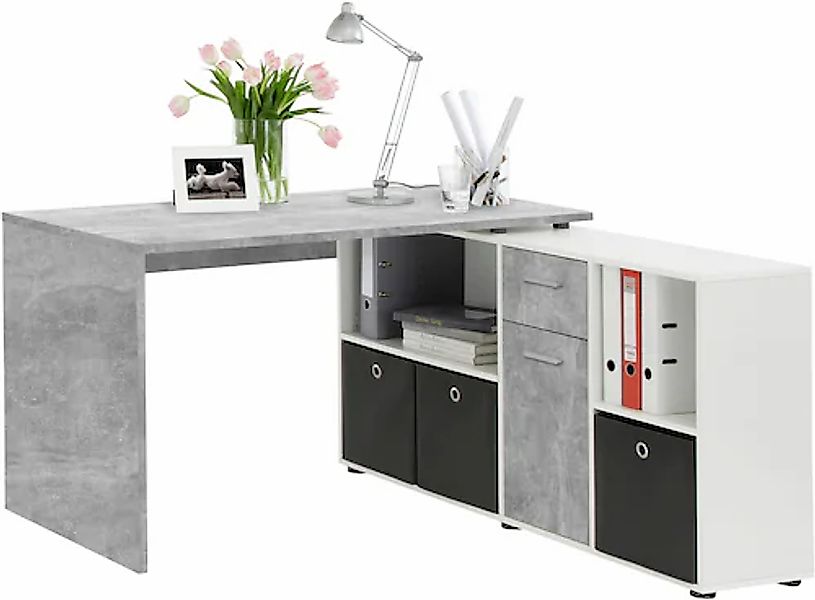 FMD Eckschreibtisch »Lex, Schreibtisch / Sideboard,«, variabel montierbar, günstig online kaufen